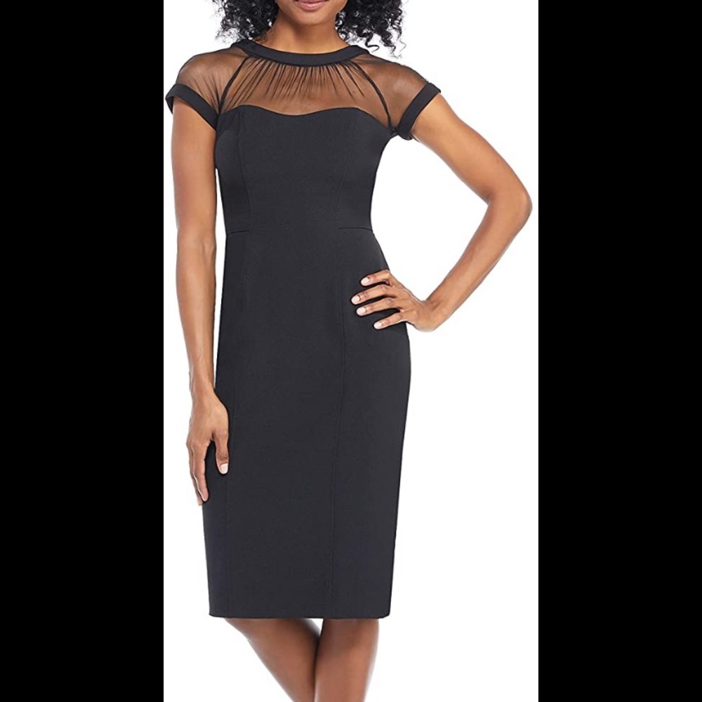 PLUS Maggy London Cap Sleeve Crepe Dress